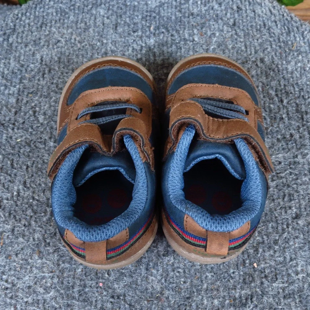 Surprize by Stride Rite Killian Baby Boys Sneakers Sz 4 Walking Shoes Brown Blue
